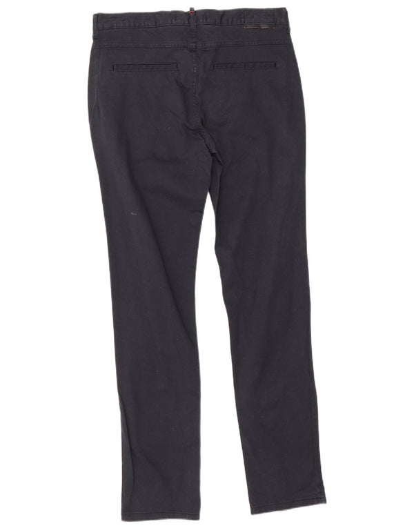 Zara Mens Slim Fit Chino Pantalones EU 40 Medium W31 L30 Azul Marino Algodón