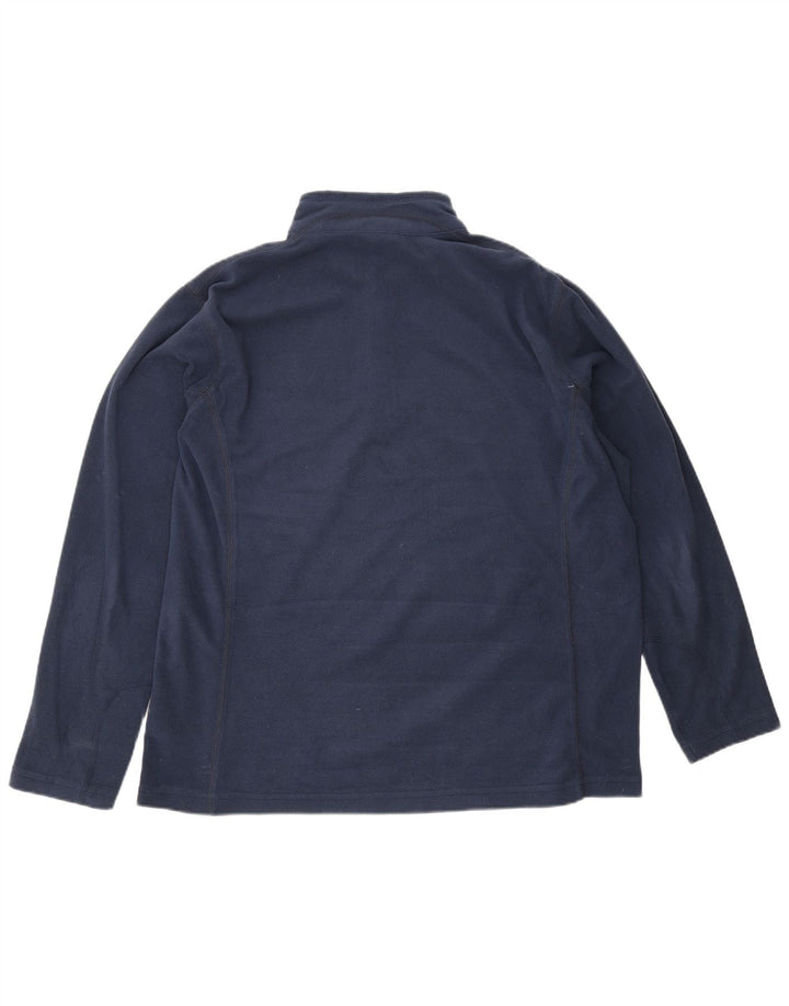 Columbia - Jersey de forro polar con cuello y cremallera para hombre, talla grande, azul marino