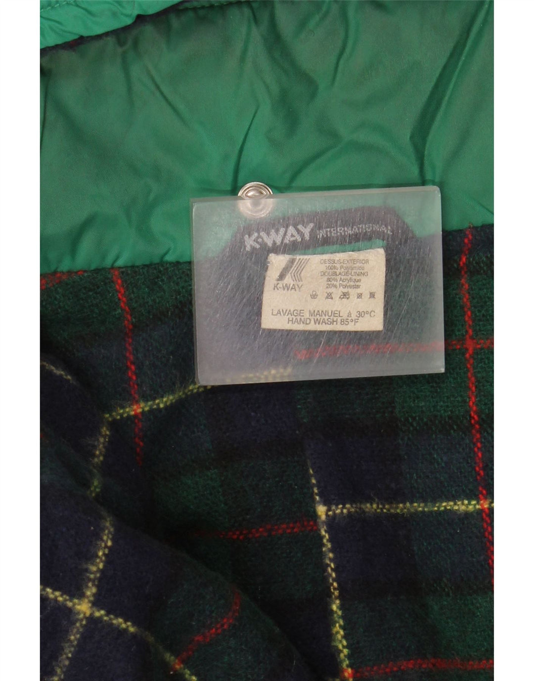 K-Way Chaqueta impermeable con capucha para hombre UK 42 XL Poliamida verde