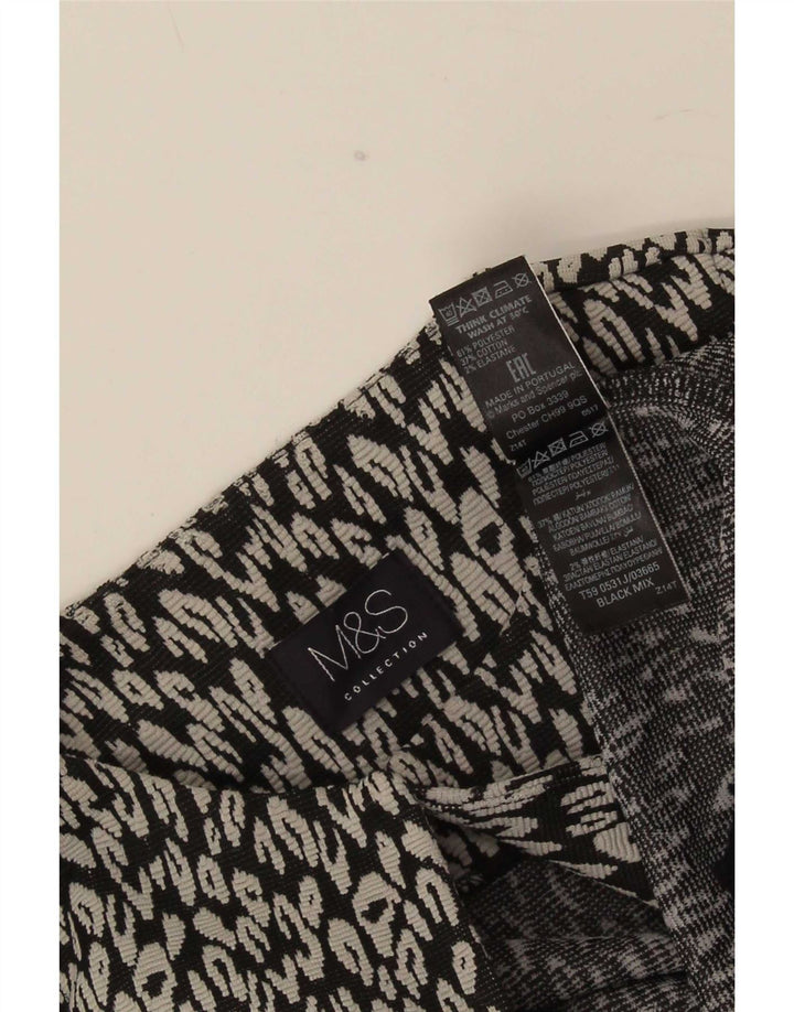 Marks & Spencer Chaqueta tipo blazer abierta para mujer UK 8 Small Black Animal Print