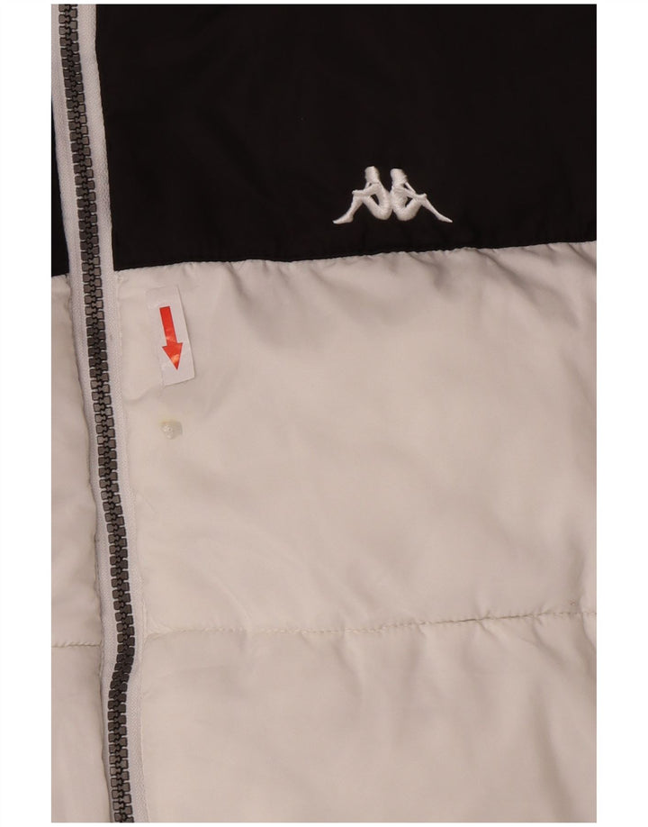 Kappa Chaqueta acolchada para hombre UK 40 Large Blanco Colorblock Poliéster
