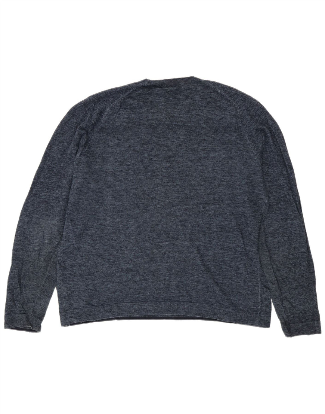 Marks & Spencer Jersey de cuello redondo azul Harbor para hombre, talla grande, azul marino