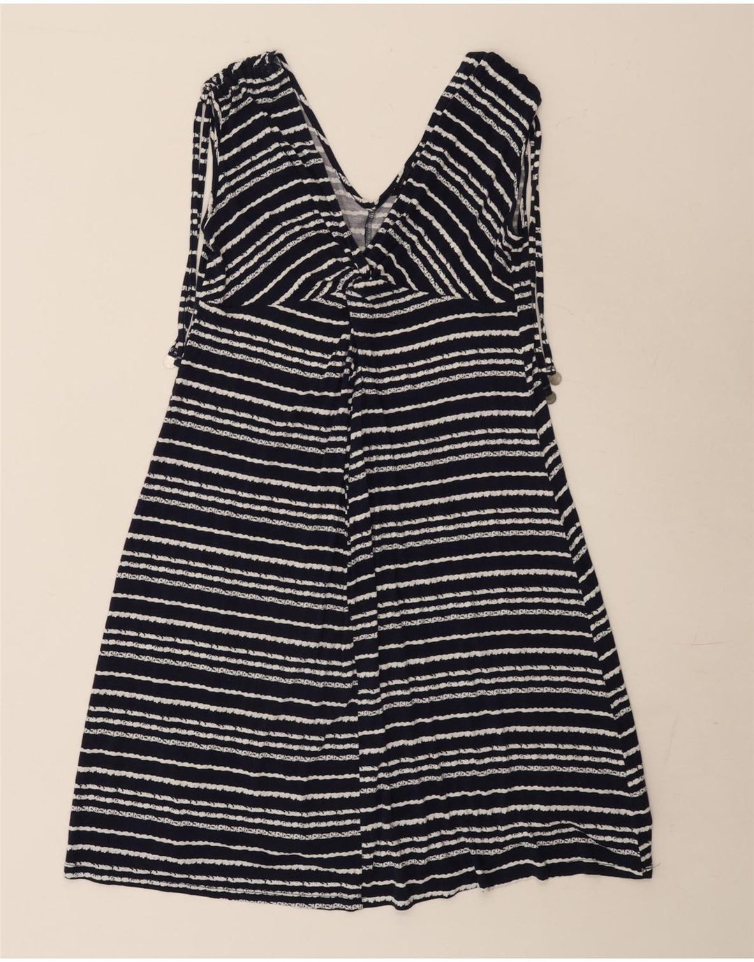 Marks & Spencer Vestido acampanado para mujer UK 10 Small Azul marino a rayas
