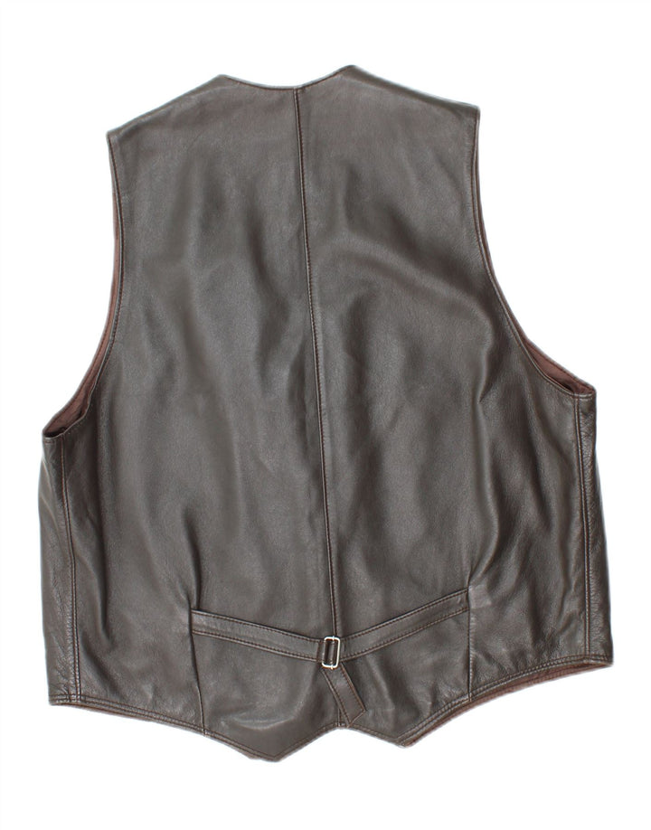 VINTAGE Chaleco de cuero para hombre Reino Unido 38 Gris medio