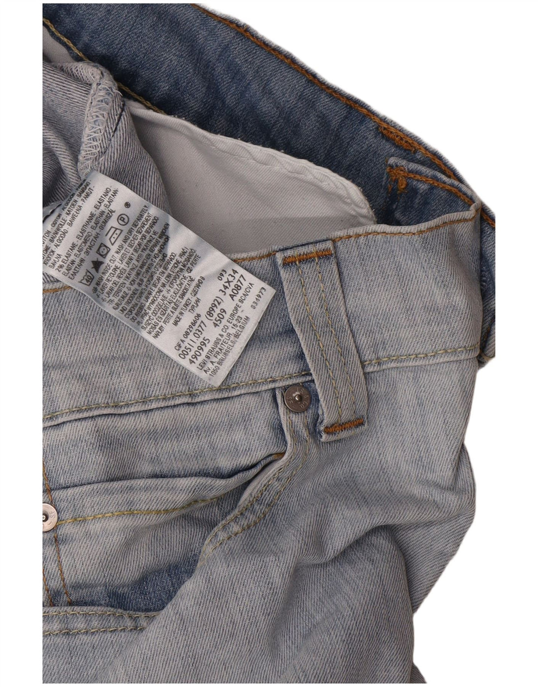 Levi's Mujer 511 Slim Jeans W34 L34 Algodón Azul