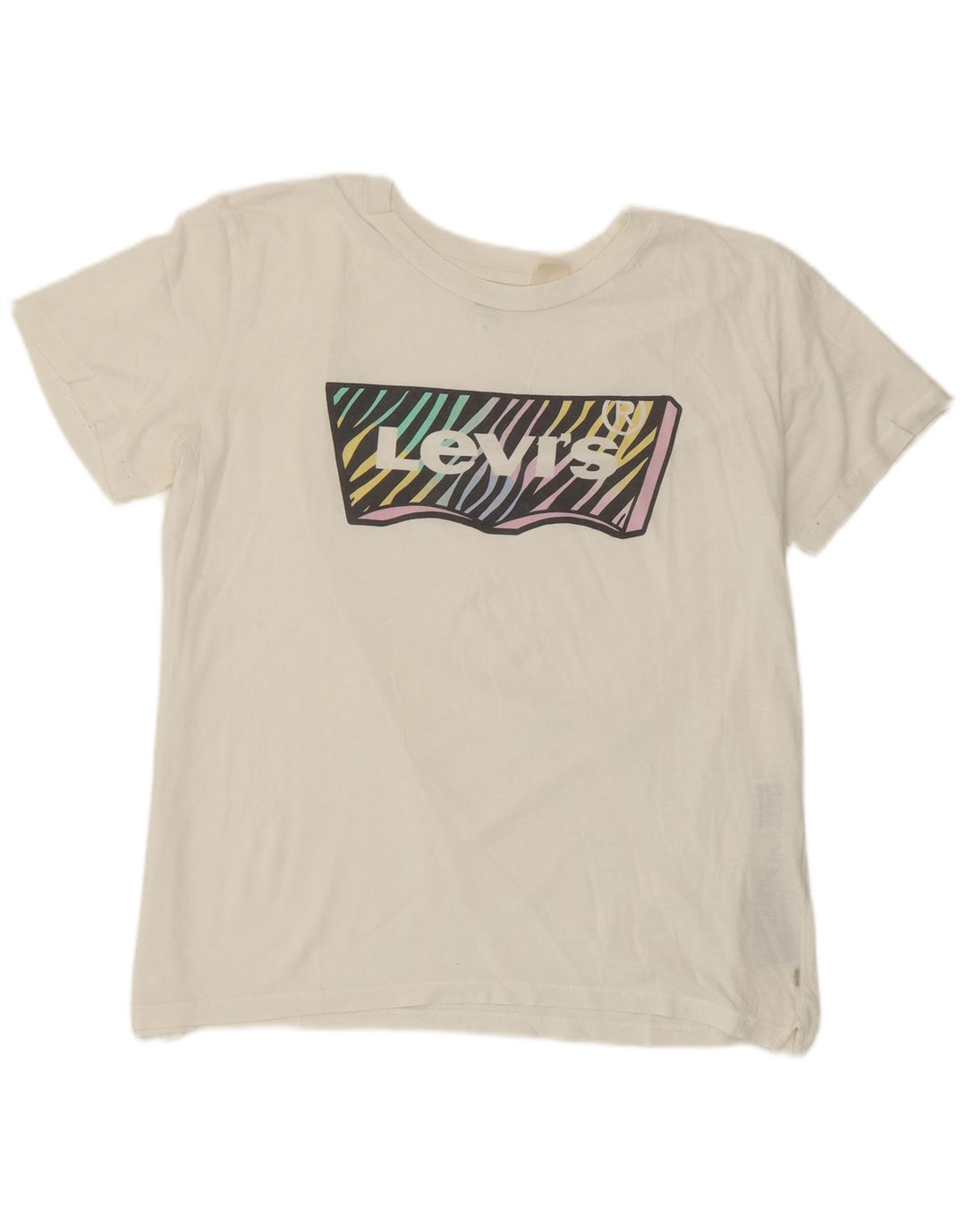 Levi's Camiseta gráfica para mujer Top UK 44 Algodón blanco mediano