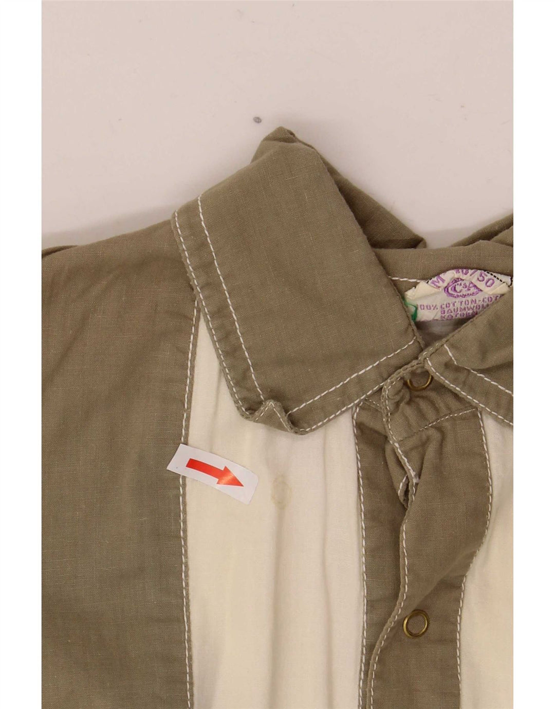 New Fast Camisa pulóver de manga corta para hombre EU 48/50 Medium Khaki Colourblock
