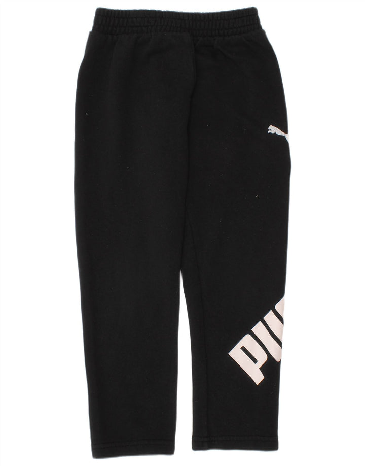 Puma Pantalones de chándal con estampado gráfico para niños 4-5 años Algodón negro