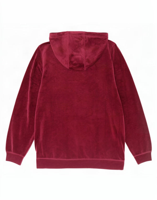 Dkny Jersey con capucha de terciopelo gráfico para mujer UK 46 Grande Poliéster burdeos