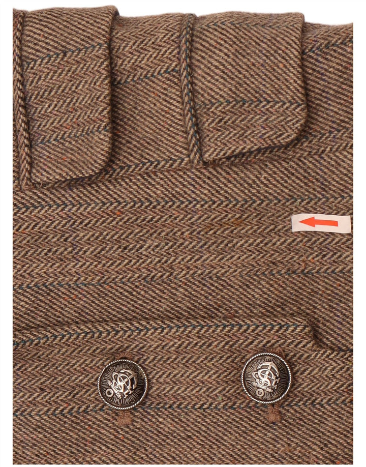 Superdry Chaqueta tipo blazer de 3 botones para mujer, talla 44, talla grande, lana gris en espiga