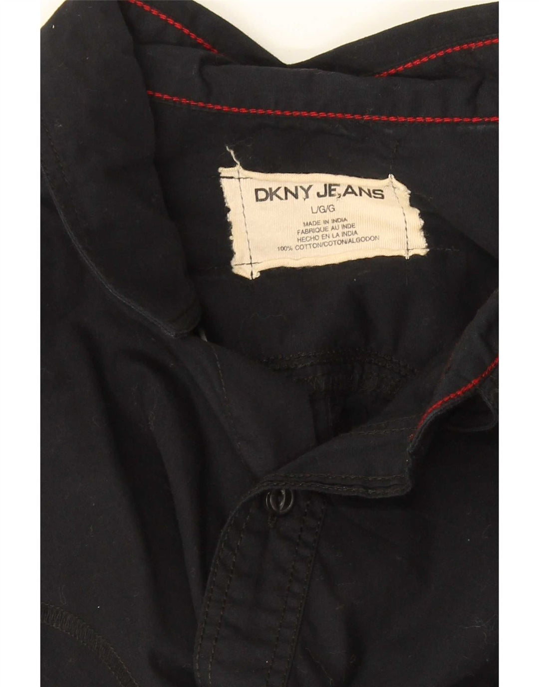 Dkny Hombre Camisa Gráfica Grande Algodón Negro