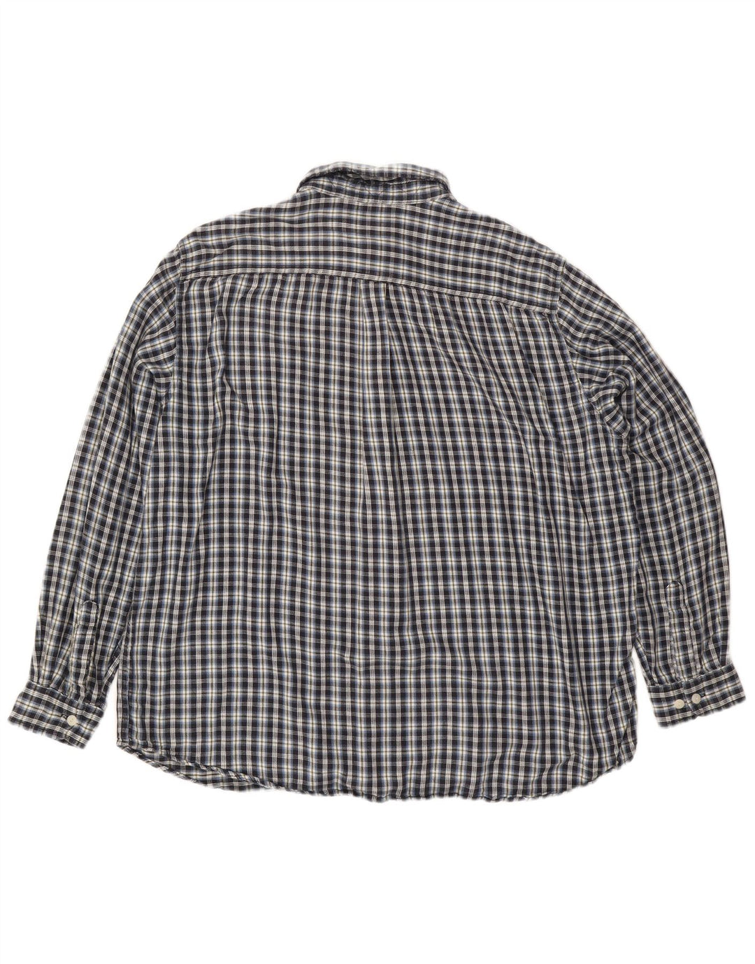 L.L.BEAN Camisa de franela para hombre XL Algodón a cuadros azul marino