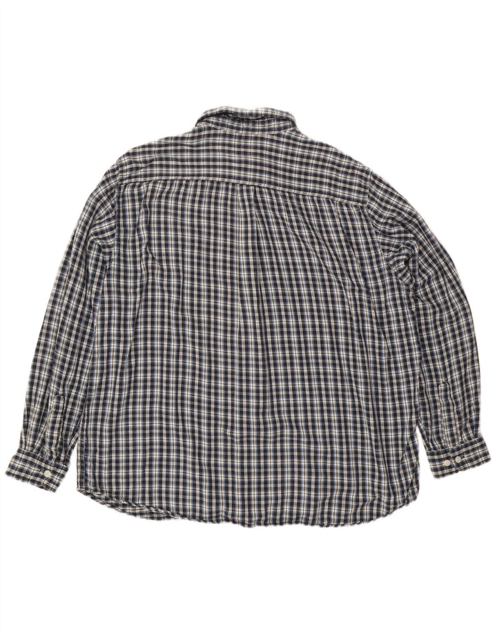 L.L.BEAN Camisa de franela para hombre XL Algodón a cuadros azul marino