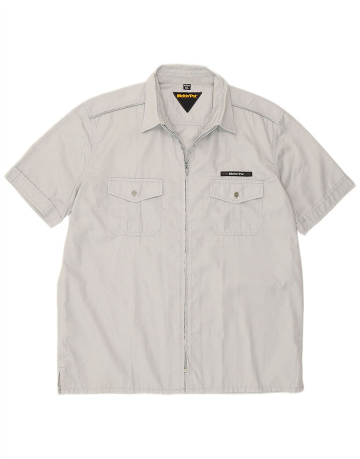 Meltin' Pot Camisa de manga corta para hombre XL Gris Poliéster