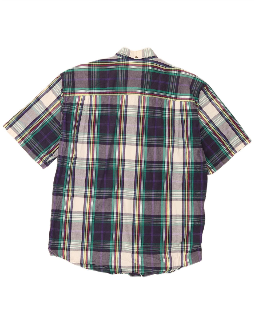Eddie Bauer Camisa De Manga Corta Para Hombre De Algodón Con Cuadros Multicolores Grandes
