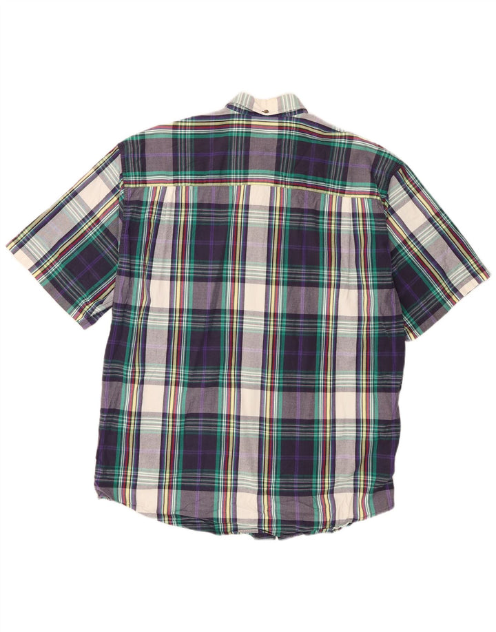 Eddie Bauer Camisa De Manga Corta Para Hombre De Algodón Con Cuadros Multicolores Grandes