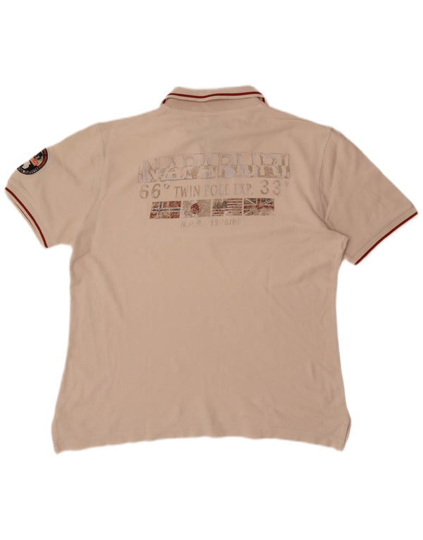 Napapijri Polo Gráfico Hombre XL Beige Rayas
