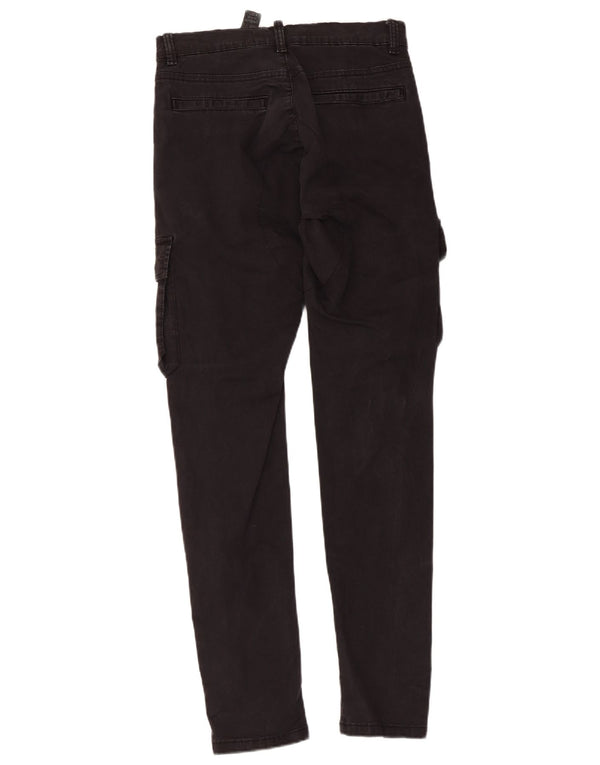 Zara Hombre Pantalones Cargo Slim EU 36 XS W29 L31 Algodón Negro