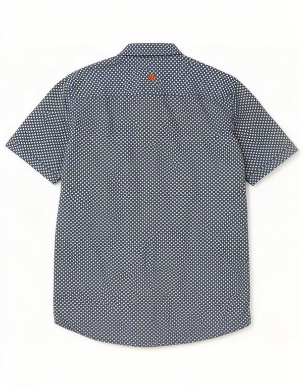 Camisa de hombre Fat Face de manga corta de algodón con lunares en verde medio