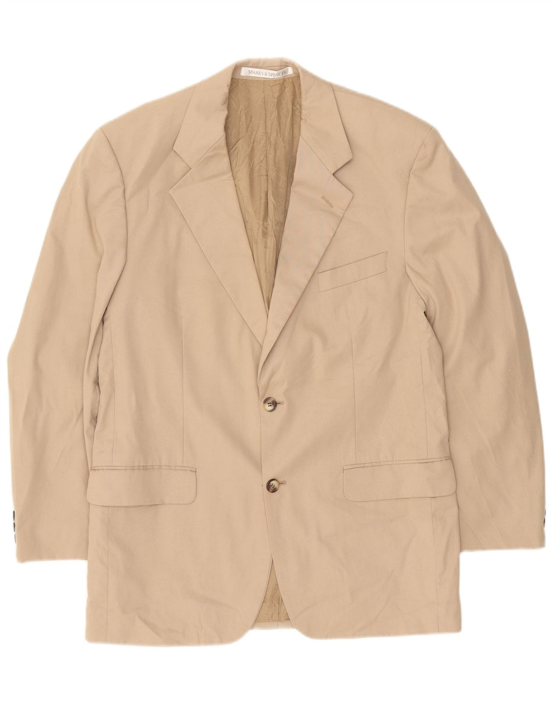 Marks & Spencer Chaqueta tipo blazer de 2 botones para hombre UK 40 Algodón beige medio