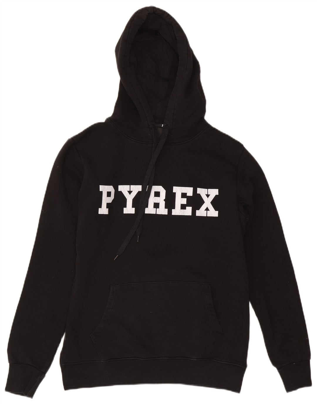 Pyrex - Sudadera con capucha para hombre, diseño gráfico, tamaño pequeño, algodón negro
