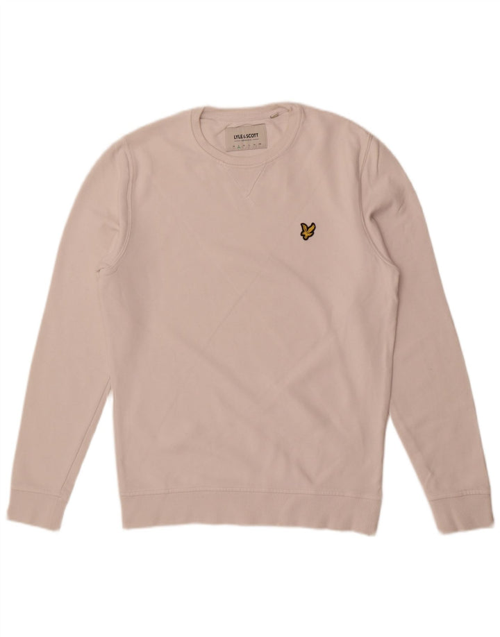 Lyle & Scott Hombre Sudadera Jumper Small Blanco Algodón