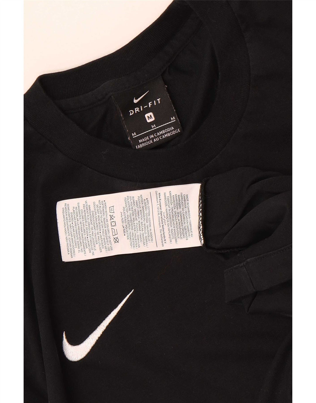 Nike Camiseta gráfica para hombre Top mediano de algodón negro