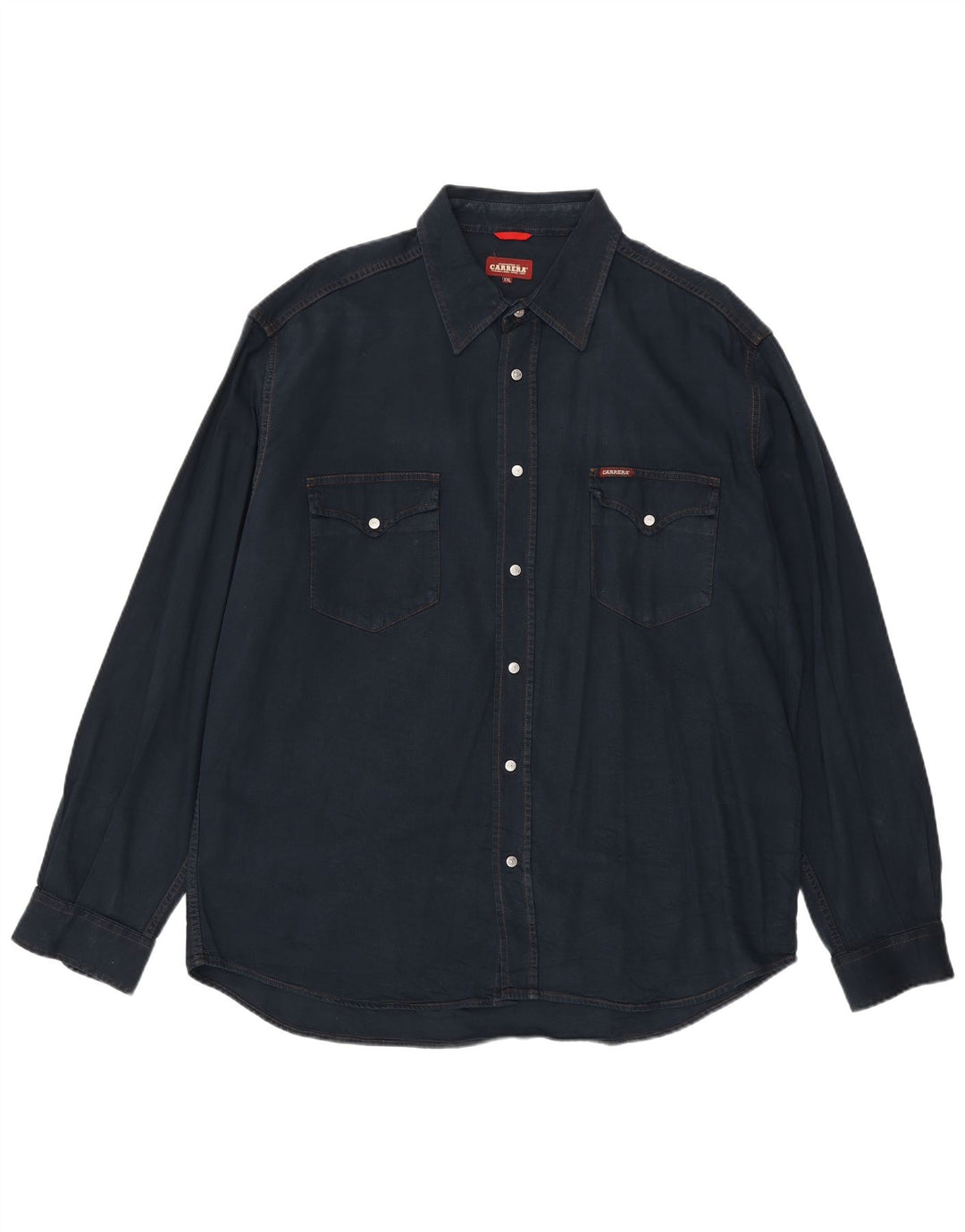 CARRERA Camisa vaquera para hombre 2XL Algodón azul marino