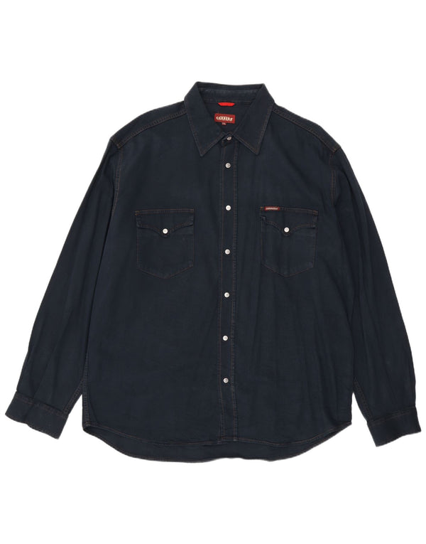 CARRERA Camisa vaquera para hombre 2XL Algodón azul marino