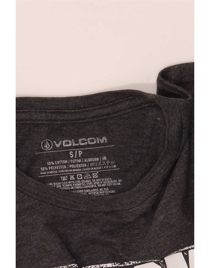 Volcom Camiseta gráfica para hombre Top Small Grey Cotton