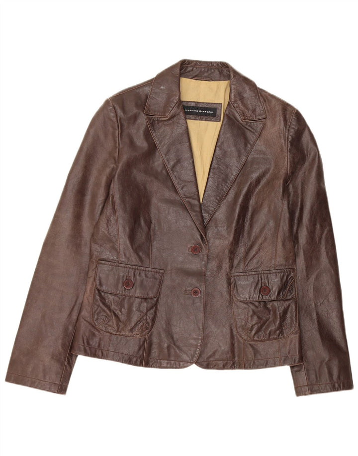 Massimo Rebecchi Chaqueta Blazer de 2 Botones para Mujer IT 46 Grande Marrón