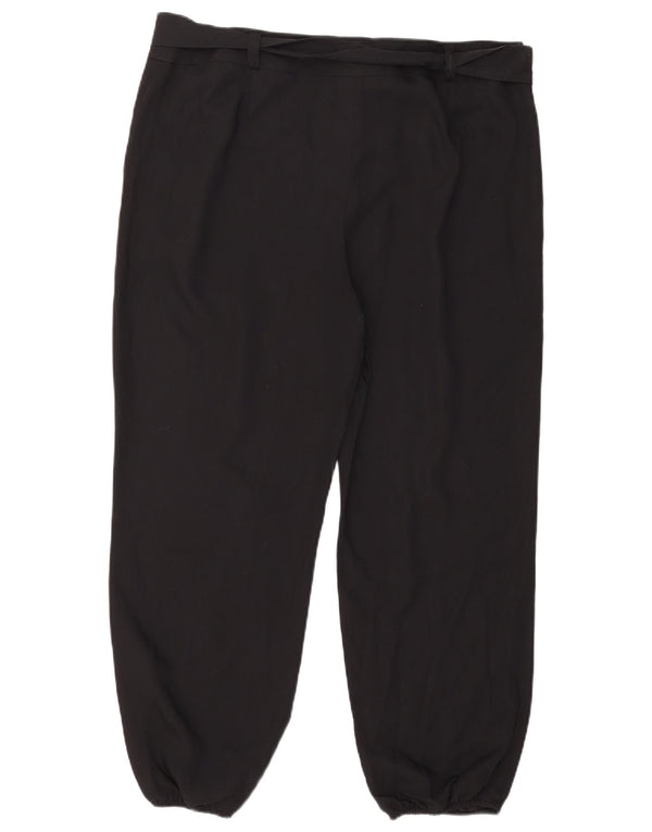 Marks & Spencer Pantalones Casuales de Cintura Alta para Mujer UK 18 XL W38 L28 Azul Marino
