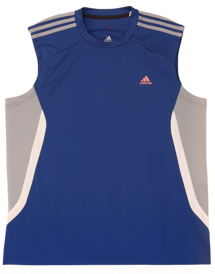 Adidas Hombre Climacool Vest Top Azul Medio Colorblock Poliéster