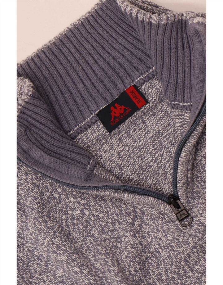 Kappa Jersey De Cuello Con Cremallera Para Hombre XL Azul Moteado