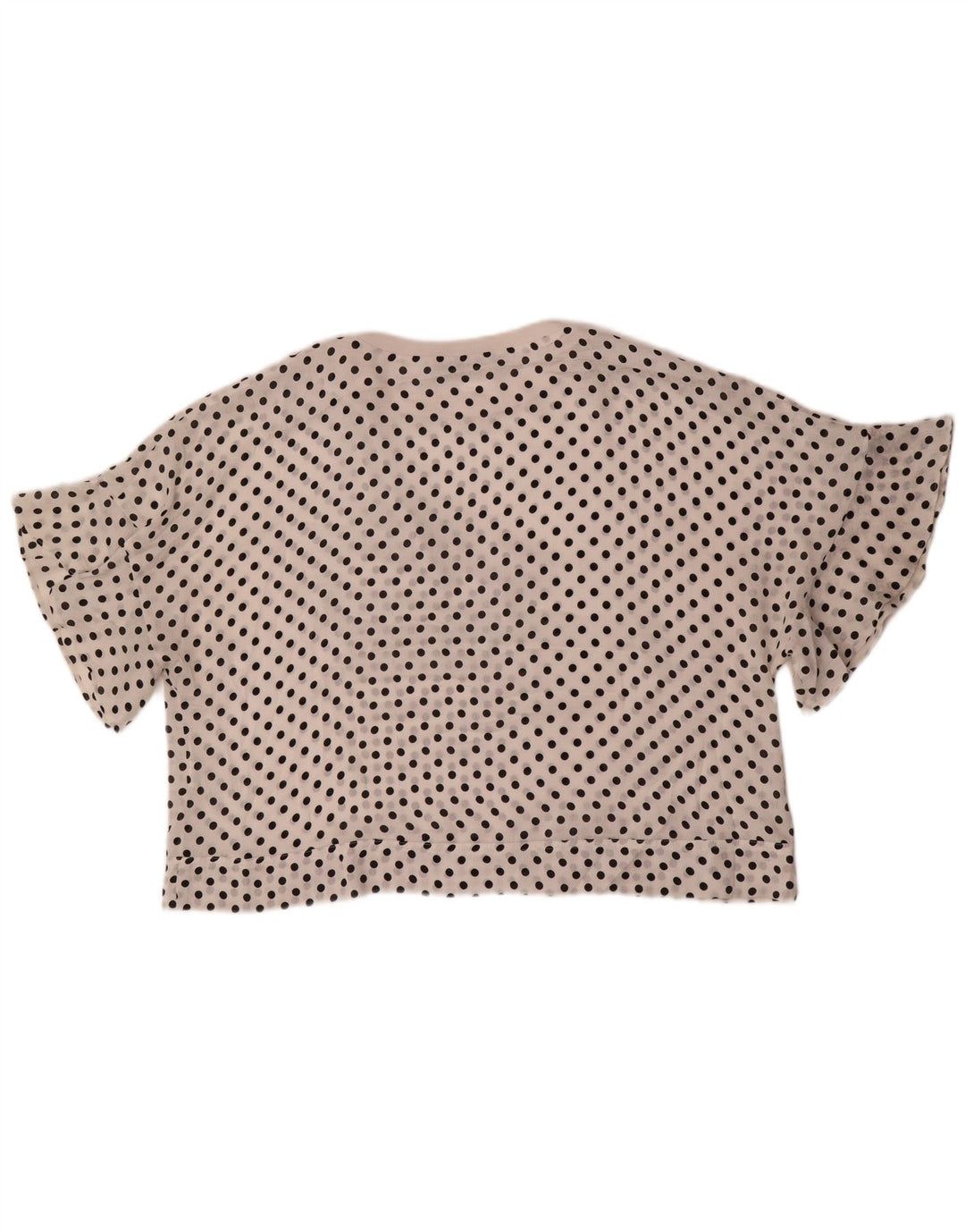 Zara Mujer Blusa Extragrande Top UK 6 XS Poliéster De Lunares Blancos