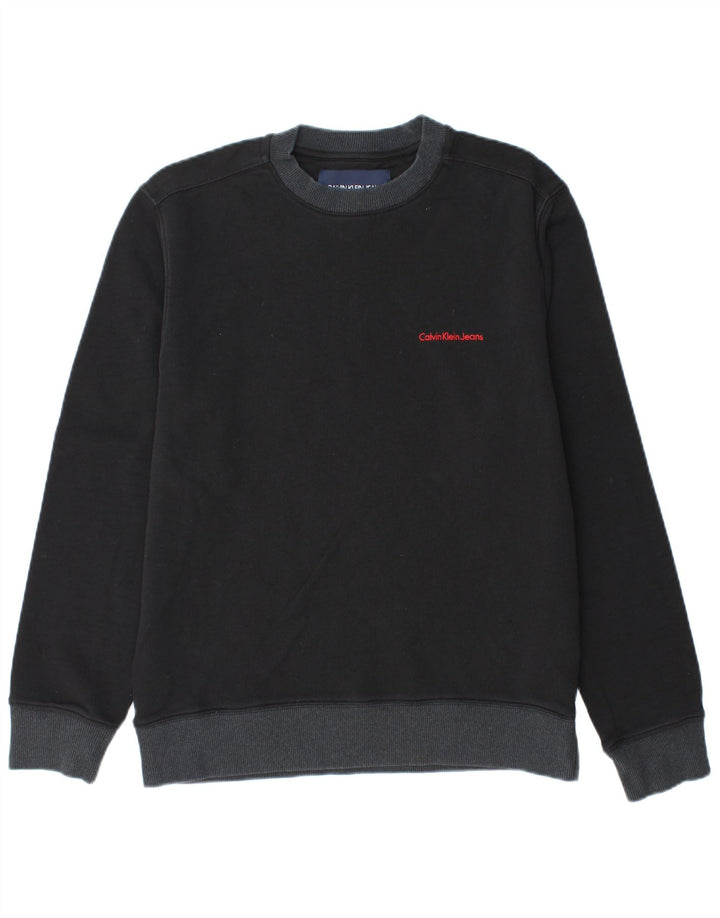 CALVIN KLEIN JEANS Sudadera para hombre Jumper Medium Negro Algodón