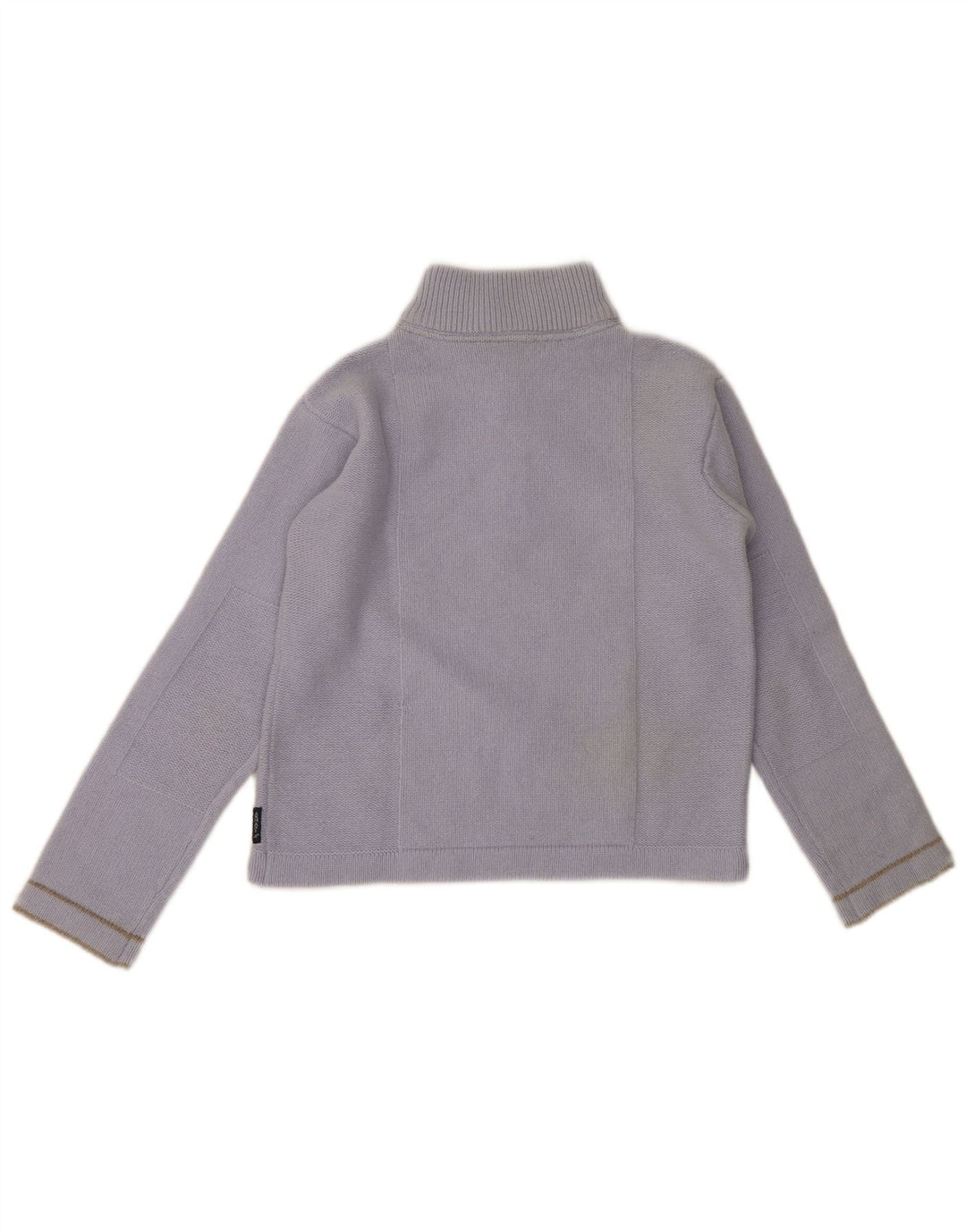 Armani Jeans Jersey corto con cuello y cremallera para mujer IT 42 Lana azul medio