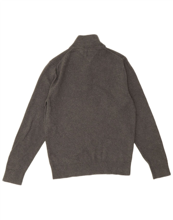 Tommy Hilfiger Jersey con cuello y cremallera para hombre pequeño de algodón gris