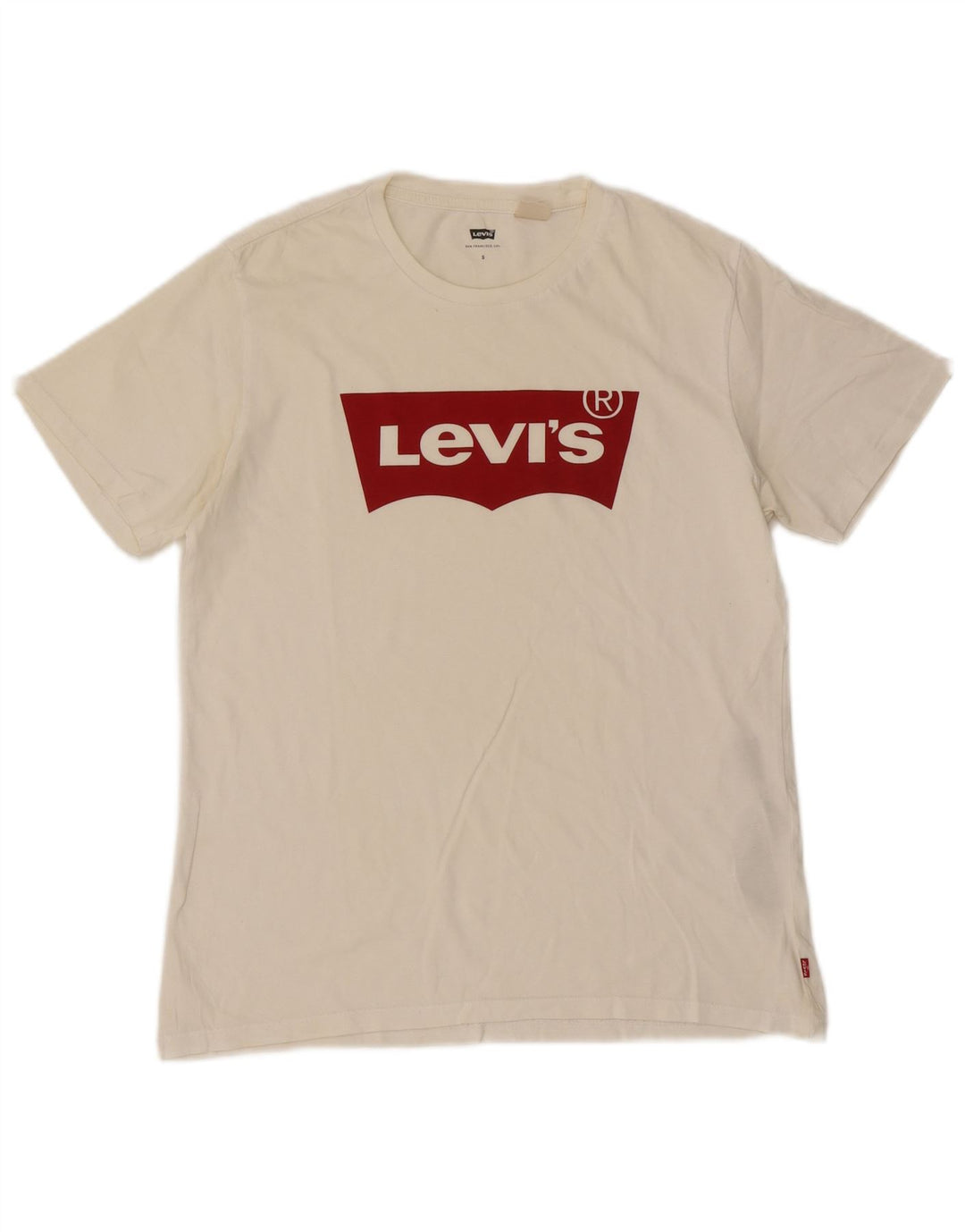 Levi's Camiseta gráfica para hombre Top Small White Cotton
