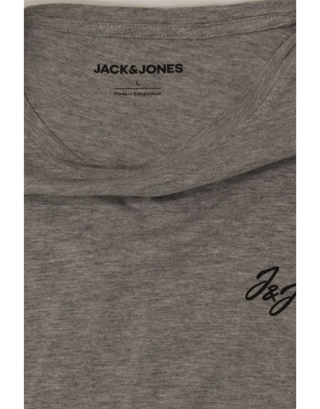JACK & JONES Mens T-Shirt Top Large Grey Cotton Vintage Jack & Jones and Second-Hand Jack & Jones from Messina Hembry 
