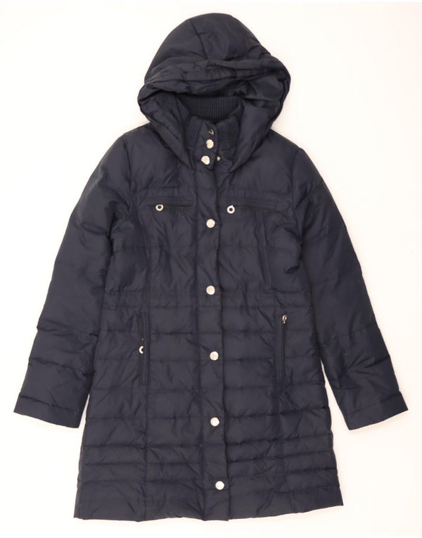 DKNY Womens Hooded Padded Coat UK 12 Medium Navy Blue Nylon