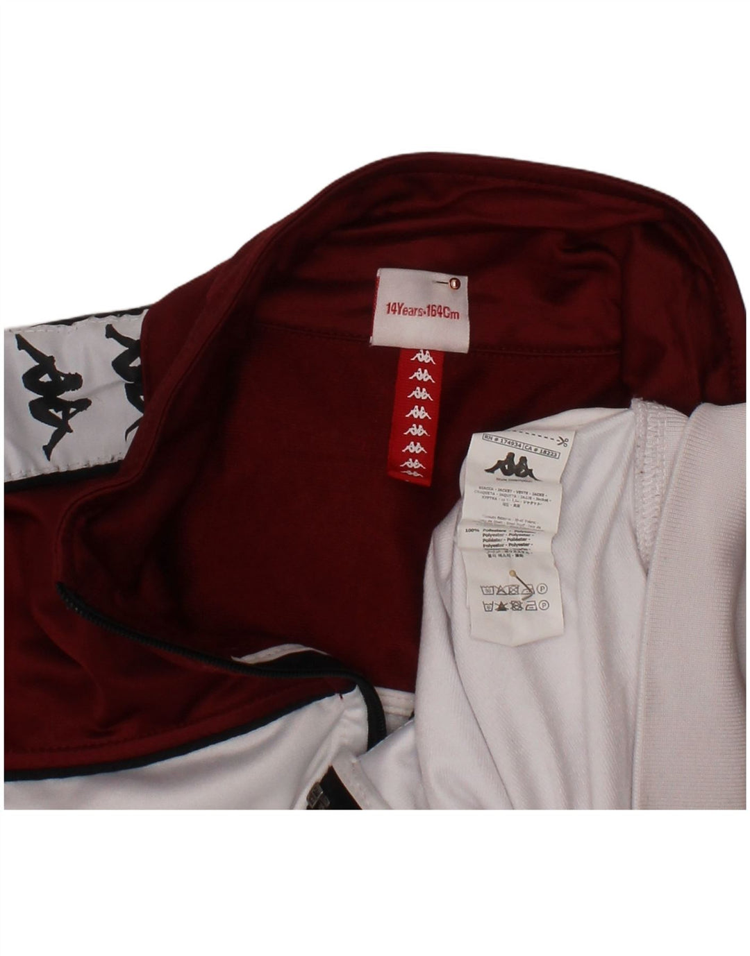 KAPPA Chaqueta de chándal con gráfico para niños 13-14 años, color blanco