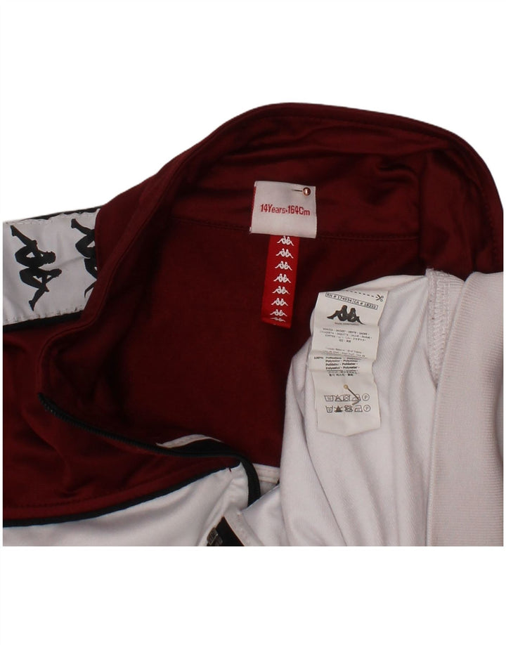 KAPPA Chaqueta de chándal con gráfico para niños 13-14 años, color blanco
