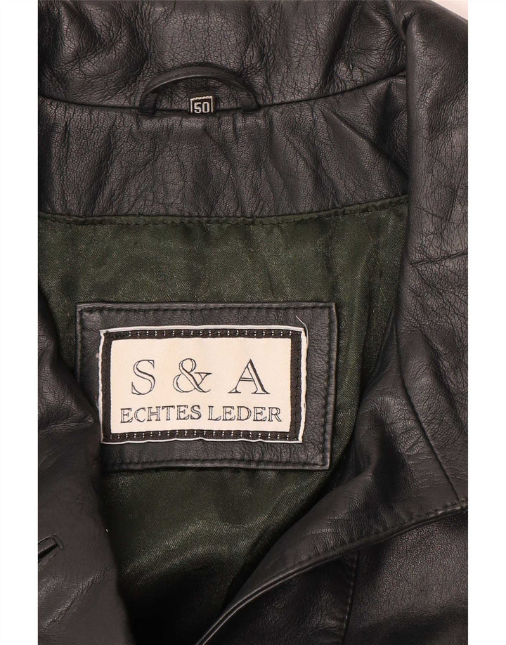 S&A Abrigo de cuero para mujer EU 50 3XL Verde