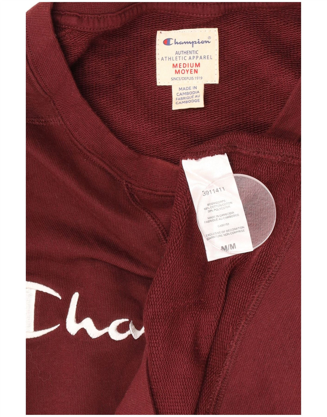 Champion Sudadera Gráfica Jumper De Algodón Burdeos Medio