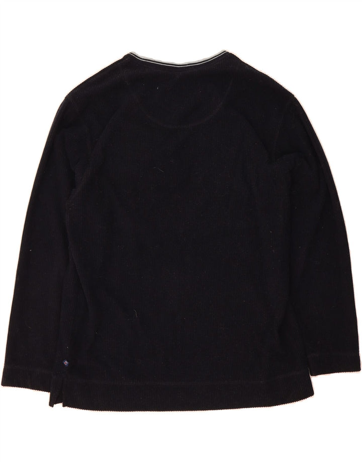 MARKS & SPENCER Mens V-Neck Jumper Sweater XL Navy Blue Polyester Vintage Marks & Spencer and Second-Hand Marks & Spencer from Messina Hembry 