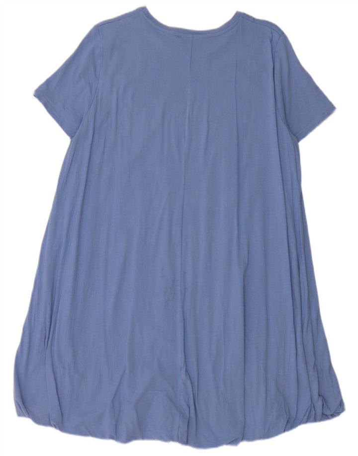 Zara Mujer Vestido Burbuja UK 46 Grande Algodón Azul