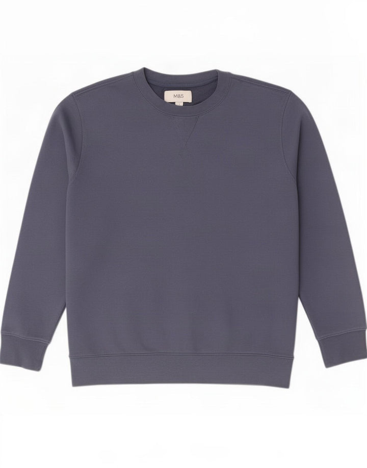 Marks & Spencer Hombre Sudadera Jumper Medium Azul Marino Algodón