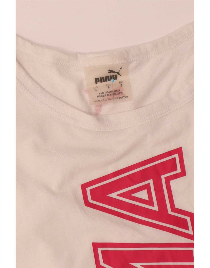 Puma - Chaleco gráfico extragrande para mujer, talla 10, algodón blanco pequeño