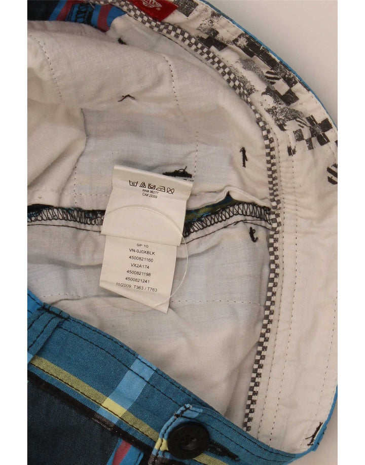 Pantalones cortos tipo cargo Vans para hombre Small W28 Algodón a cuadros azules